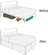 BISELINA French Linen Bed Skirt with Pleated Frills 14-Inch Tailored Drop Natural Flax Cotton Blend Dust Ruffle Soft Cozy Farmhouse Bedding (14" Twin, Linen) BISELINA