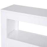 HOMCOM White Rolling Narrow Bathroom Storage Cabinet with Drawers and Open Shelf HOMCOM