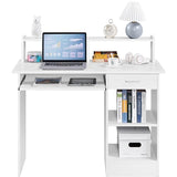 Yaheetech Desk with Keyboard Tray, Home Office Computer Desk Wooden PC Laptop Desk, Morden Sturdy Study Writing Table, White Yaheetech
