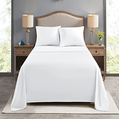 FreshCulture Twin Flat Sheets Only, Pack of 6, Soft Microfiber Bedding Sheets for Home, Salons, Hotels, Bulk Flat Sheets Only Twin Size (White) FreshCulture