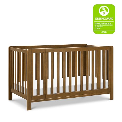 DaVinci Carter's Colby Grow 6-in-1 Convertible Bassinet to Crib in Walnut, GREENGUARD Gold Certified, Removable Wheels