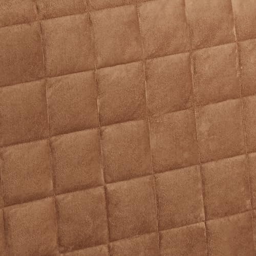 Touch of Class Camden Luxury Bedding | Neutral Camel Color | Classic Fitted Bedspread | Faux Suede Box Quilted Design | Designed 2 Piece Set Includes Twin Bedspread and 1 Standard Sham Touch of Class
