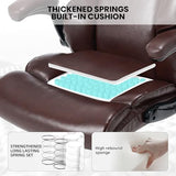 Ergonomic Office Chair Big and Tall Wide Seat Executive Chair 90-120°High-Back Reclining Gaming Chair Lumbar Support Leather Computer Chair Thickened Armrest Desk Chair for Home Office VOONMIU