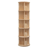 360-Degree Rotating 5-Tier Wooden Bookshelf Storage Rack for Home & Kids Bear Qiaqia