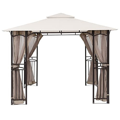 MASTERCANOPY Patio Gazebo Mosquito Netting Screen Walls ONLY (10x10, Beige) MASTERCANOPY