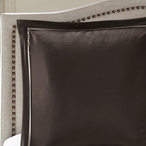 Madison Park Essentials Delaney 24-Piece Room In A Bag Comforter Set-Satin Jacquard, All Season Luxury Bedding, Sheets, decorative pillows and Curtains, Valance, King(104"x92"), Medallion Red Madison Park