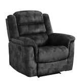 EBELLO Manual Recliner Chair, Soft Fabric Recliner Sofa with Overstuffed Armrest and Backrest for Living Room, Bedroom, Grey