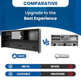 Wall Mounted Police Gear Rack, Police Gear Stand with Lockbox Safe, Tactical Gear Rack Decor with Heavy Duty 2-Hook, Police Gear Cabinet Suitable for Police Station, Homes, Bar WoodArtSupply