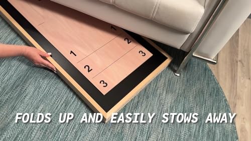 6-Foot Premium Shuffleboard Table w/Folding Legs - Wood Grain Edition PARTYPONG