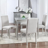 Ball & Cast 5 Piece Dining Table Set,Kitchen Table Set for 4 W/ 34.5" Square Wooden Dining Table,Living Room Furniture W/ 4 Upholstered Chairs,for Dining Room,Kitchen,Restaurant,Silver Gray Ball & Cast