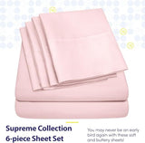 Full Size Bed Sheets - 6 Piece 1500 Supreme Collection Fine Brushed Microfiber Deep Pocket Full Sheet Set Bedding - 2 Extra Pillow Cases, Great Value, Full, Pale Pink Sweet Home Collection