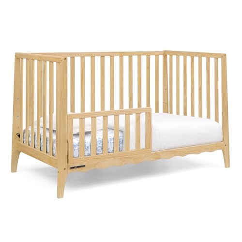Delta Children Lulu 5-in-1 Convertible Crib, Converts to Toddler Bed, Daybed, Sofa & Full-Size Bed, Natural Wood, Fits Standard Crib Mattress, 3 Mattress Heights for Baby Nursery, Natural