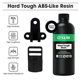 eSUN 405nm LCD 3D Printer Rapid Resin UV Curing Resin ABS-Like Rapid Resin Hard Tough Resin High Impact High Tough Photopolymer Resin for Photon UV Curing LCD 3D Printer, Plastic Bottle, 1000g Black eSUN