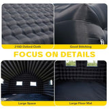 EROMMY 30x20x13 FT Large Black Inflatable Nightclub, Blow Up Party Tent Portable with 1100W Blower, Disco Night Club Tent for Adult Birthday Party Business Rental EROMMY