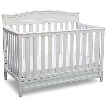 Delta Children Emery 4-in-1 Convertible Baby Crib - Greenguard Gold Certified, White - WoodArtSupply