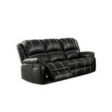Acme Zuriel Motion Sofa in Black Synthetic Leather Acme