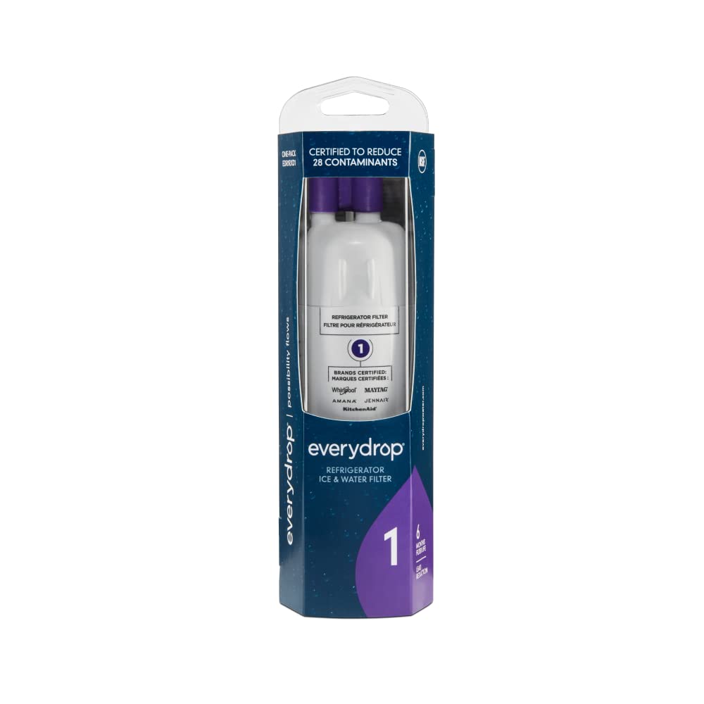 Everydrop by Whirlpool Ice and Water Refrigerator Filter 1, EDR1RXD1, Single-Pack , Purple EveryDrop