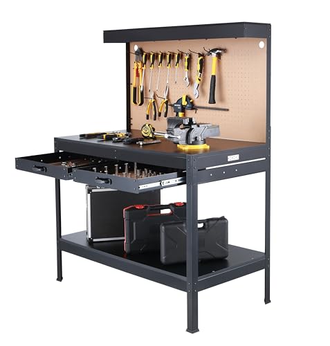 Olympia Tools Multipurpose Workbench With Power Outlets and Light, 410-014-0111 , Black Olympia Tools