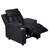 Naomi Home Sally Deluxe Kids Recliner Chair with Footrest & 2 Cup Holders, Push Back Toddler Recliner with Cup Holder, Microfiber Kids' Recliners for Age 3+, Kid Recliners for Girls Boys Black Naomi Home