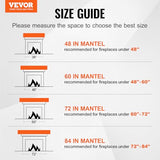 VEVOR Fireplace Mantel, 60" x 8" x 6", 50 lbs Weight Capacity, Natural Wood Mantel for Over Fireplace, Wall Mounted Floating Farmhouse Shelf, Handcrafted Fireplace Mantel for Wall Decor, Rustic Brown VEVOR