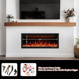 Valuxhome 42 inch Electric Fireplace Heater with App & Remote Control, Recessed and Wall Mounted Electric Fireplace, 1-9H Timer, 13 * 13 * 13 Color Combinations, Screen Touch, 1500/750W Valuxhome
