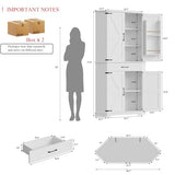 IRONCK 72" Corner Cabinet, Kitchen Pantry Storage Cabinet with Drawer, Spacious Farmhouse Pantry with 3 Adjustable Shelves, 2 Doors Storage, for Kitchen, White IRONCK