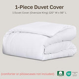 California Design Den Oversized King Duvet Cover Only - Winner Good Housekeeping Best Bedding Awards 2025, Premium 400 Thread Count Sateen, 100% Cotton Duvet Cover, Button Closure & Corner Ties -White California Design Den