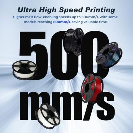 FLASHFORGE Rapid PLA Filament 1.75mm Ruby Red, 500mm/s High Speed Printing, 3D Printer Filament 1kg Spool, Dimensional Accuracy +/- 0.02mm, Enjoy Exceptional Print Quality FLASHFORGE