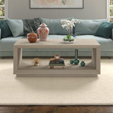 Henn&Hart 48" Wide Rectangular Coffee Table in Beech White, for Home, Living Room, Bedroom, Entertainment Room, Office Henn&Hart