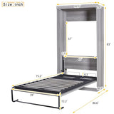 Harper & Bright Designs Twin Size Murphy Bed Frame, Modern Wall Bed Can Be Folded into a Cabinet, Twin Murphy Bed Frame for Bedroom, Living Room or Home Office (Twin, Gray) Harper & Bright Designs