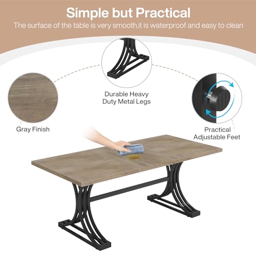 Tribesigns 10.5FT Conference Table, Modern Meeting Table for 8-10 People, Rectangle Seminar Boardroom Table for Office Conference Room (2, Gray+Black) Tribesigns