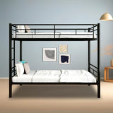 HomJoones Metal Bunk Bed Twin Over Twin Sturdy Heavy Duty Bunk Beds with 2 Side Ladders,Space Saving,No Box Spring Needed,for Boys Girls Teens Adults, Bedroom, Dormitory (Black) HomJoones