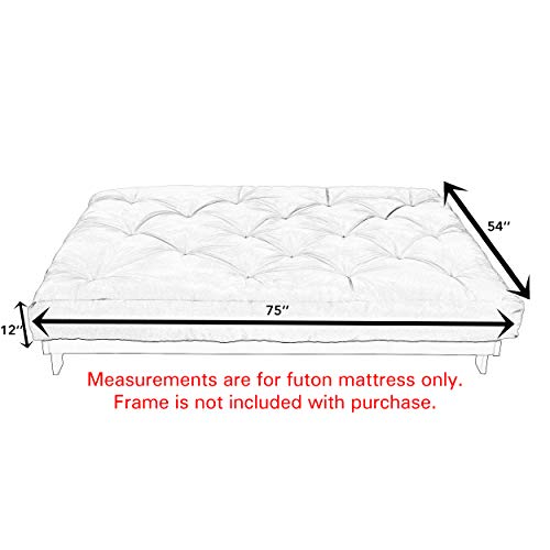 Mozaic Full Size 12-inch Futon Mattress, Polyester, Medium Mozaic