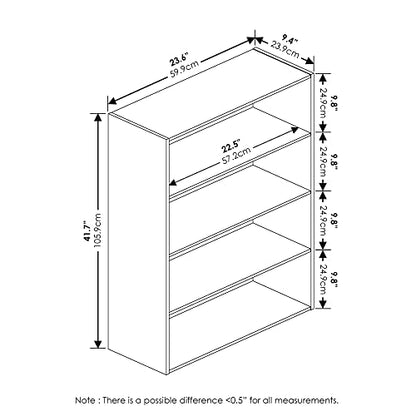 Furinno Pasir 4-Tier White Bookshelf & Storage Solution - WoodArtSupply