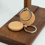 TFoRibbon Blank Wooden Key Tag Key Chain Wood Engraving Blanks 20 Pack (Round) TFoRibbon