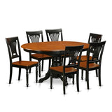East West Furniture AVPL7-BCH-W 7 Piece Dining Room Furniture Set Consist of an Oval Kitchen Table with Butterfly Leaf and 6 Dining Chairs, 42x60 Inch, Black & Cherry East West Furniture