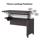 Bush Furniture Somerset 72W 3 Position Sit to Stand L Shaped Desk with Hutch and File Cabinet in Storm Gray Bush Home