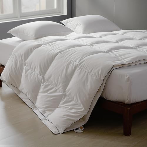 sleeprove Lightweight California King Down Comforter for Hot Sleepers &Summer, Luxury Noiseless Duvet Insert with 8 Loops, White 108x98 inches sleeprove