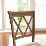 Roundhill Furniture Havre 5-Piece Dining Set, Pedestal Round Table with 4 Stylish Chairs, Oak Roundhill Furniture
