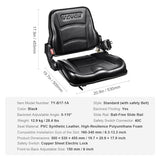 VEVOR Universal Forklift Seat, Fold Down Tractor Seat with Adjustable Angle Back, Micro Switch and Retractable Seatbelt, 6.3-13.4 inch Slot Forklift Seat for Tractor Loader Excavator VEVOR