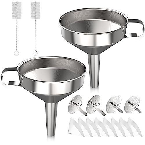 SUNLU 3D Printer Resin Funnel Kit, 2 Packs 304 3D Stainless Steel Funnels+4 Packs Strainer Filters, 3D Printer Accessories Funnel for 3D Resin, Resin Filter Cup for SLA/DLP/LCD/UV Resin,Sturd - WoodArtSupply