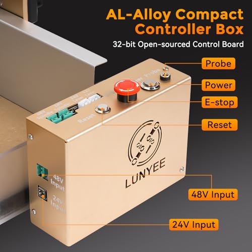 CNC Router Machine，LUNYEE 4040 Pro Upgraded 3-Axis Engraving All-Metal CNC Machine for Wood Acrylic MDF Nylon Carving Cutting, Working Area 400 x 400 x 90mm - WoodArtSupply