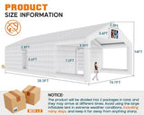 SPECRAFT 39x20x14 FT Large Inflatable Nightclub Tent for Adults with Pavilion Rest Area, Black Inflatable Night Club Gazebo with 2 Side Doors & Logo Area for Wedding, Birthday, Backyard Events, White SPECRAFT