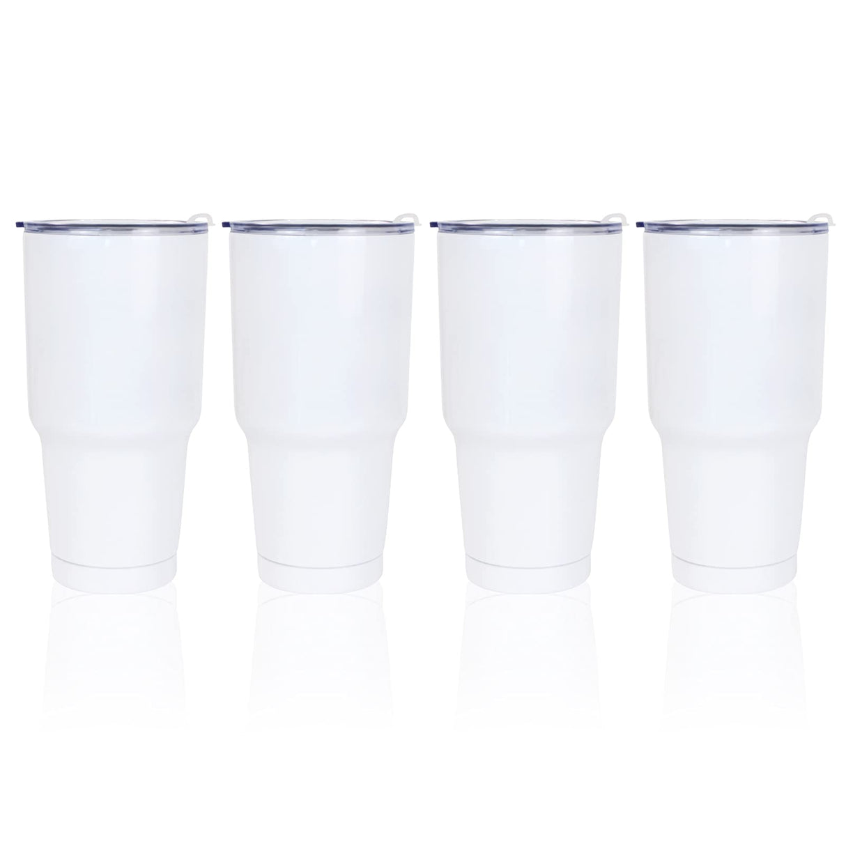 MAIKESUB 4 Pcs 30 oz Sublimation Double Wall Vacuum Insulated Cups With Lids Stainless Steel White Coffee Mugs for Vehicle Cup Holders Travel Tumbler Car Cups MAIKESUB