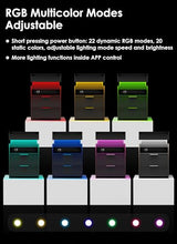 Suuiwau Black LED Nightstand with Charging Station, App - Controlled LED Lights & Sliding Top, Night Stand End Table with Hidden Compartment for Bedroom Suuiwau