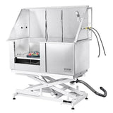 VEVOR 50" Pet Dog Bathing Station Electric Height Adjustment, Professional Stainless Steel Dog Grooming Tub w/Soap Box, Faucet,Rich Accessory,Bathtub for Multiple Pets, Washing Sink for Home(Left) VEVOR