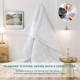 KHC Cotton Comforter White Down Alternative Duvet Insert 100% Percale Cotton, Quilted Fluffy 400GSM Comforter Lightweight All Season Durable Breathable Noiseless (WHITE, Single/Twin(68"X88")) Kamas Home Collection