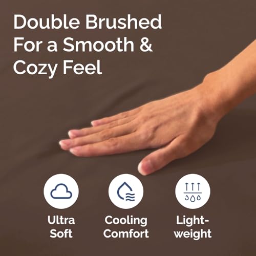 Queen Fitted Bed Sheet - Bottom Single Fitted Sheet Only - Ultra-Soft Hotel Luxury Bedding w/ 8-16 Inch Deep Pockets - Breathable, Cooling & Wrinkle Free - Easy-Care, Fade & Shrink Resistant - Brown CGK Unlimited