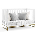 Delta Children Jade 4-in-1 Convertible Crib - Greenguard Gold Certified, Bianca White/Bronze Delta Children