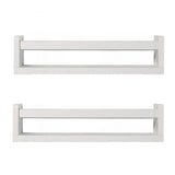 JORIKCHUO Nursery Book Shelves | Set of 2 Wood Floating Shelves for Kids Room, Kitchen Spice Rack, or Rustic Wall Mounted | Farmhouse Bathroom Décor (Rustic White). JORIKCHUO